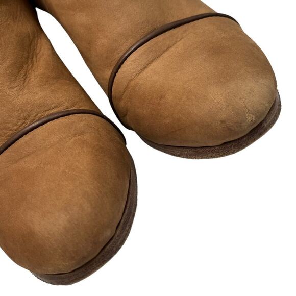 Rag & Bone Kinsey Leather Ankle Strap Booties Boots Block Heels Camel 37.5 7.5 - Picture 5 of 14